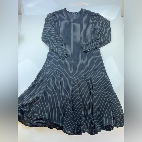 Tracy Mills Black Striped Dress N229-40 - Picture 3 of 11